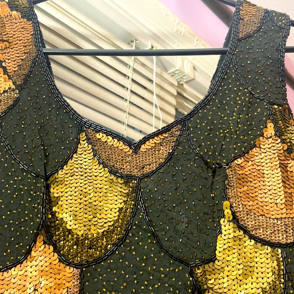 90s Sequin Scallop Edge Dress - Picture 3 of 6